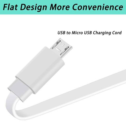 2Pack 25FT/7.5m Power Extension Cable Compatible with Simplisafe,Kasa Camera,Ring Indoor Cam(2nd Gen),Roku,PS4 Controller,VTech,Babysense,Long Flat USB to Micro USB Charging Cord (Not Type-C) in Saudi Arabia