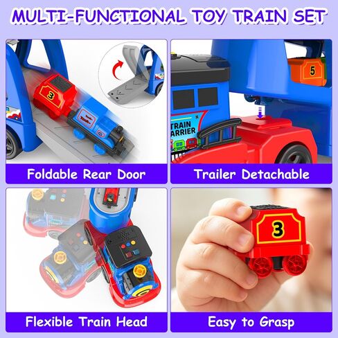 Number Train Set for Kids, Include 1 Transport Trucks, 8 Magnetic Trains in Saudi Arabia