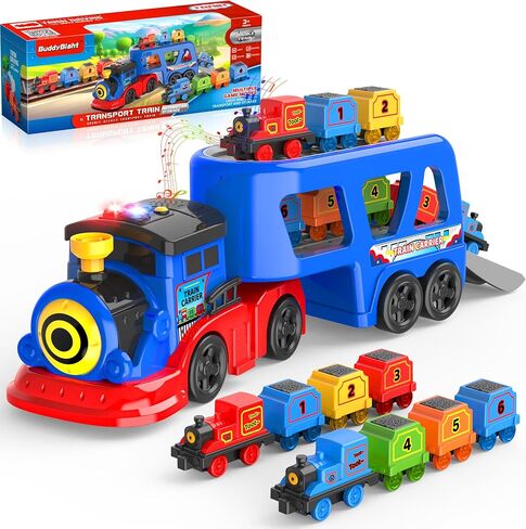Number Train Set for Kids, Include 1 Transport Trucks, 8 Magnetic Trains in Saudi Arabia
