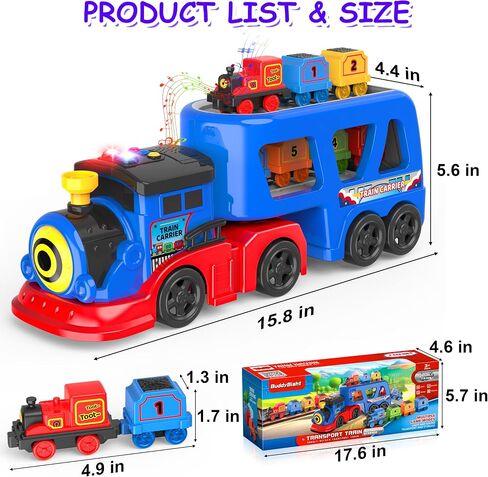 Number Train Set for Kids, Include 1 Transport Trucks, 8 Magnetic Trains in Saudi Arabia