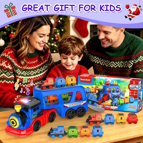 Number Train Set for Kids, Include 1 Transport Trucks, 8 Magnetic Trains in Saudi Arabia