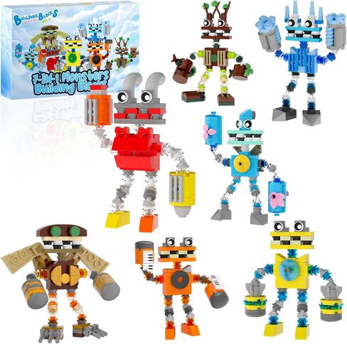 7-in-1 Singing Monsters Building Blocks, 7 Packs My Music Game Monster Friends Building Set, Game Action Figure Building Toys for Boys and Girls Adults, 639 PCS in Saudi Arabia