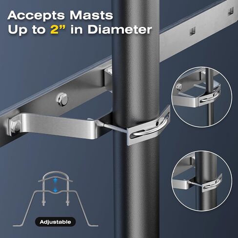 Eave Antenna Mount Bracket Kit 304 Stainless Steel with Adjustable Eave Brace 45"-60" for TV FM CB Antenna Mast Pole Installation,Standoff 4" from Wall in Saudi Arabia
