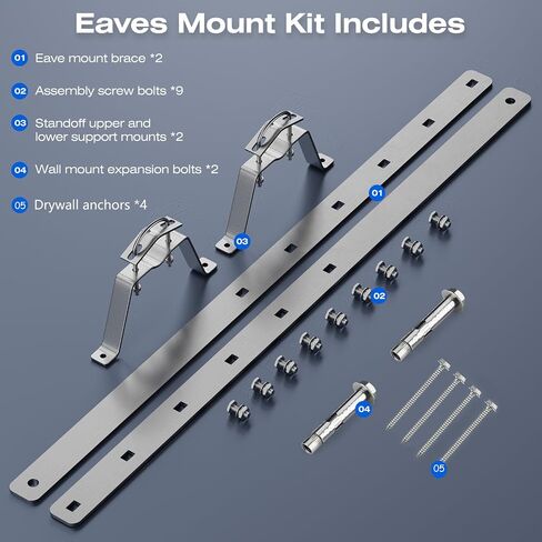 Eave Antenna Mount Bracket Kit 304 Stainless Steel with Adjustable Eave Brace 45"-60" for TV FM CB Antenna Mast Pole Installation,Standoff 4" from Wall in Saudi Arabia