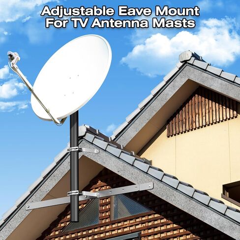 Eave Antenna Mount Bracket Kit 304 Stainless Steel with Adjustable Eave Brace 45"-60" for TV FM CB Antenna Mast Pole Installation,Standoff 4" from Wall in Saudi Arabia