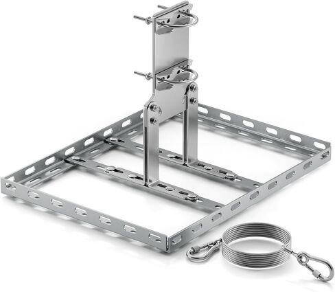 Non-Penetrating Roof Mount,Mast Clamp Upto1.25 to 2.4" Masts for Pole Mounting on Bungalow to Set up Satellite Dishes,Internet Antennas,Weather Stations (Bungalow Pole Mount with 20×16" Base) in Saudi Arabia