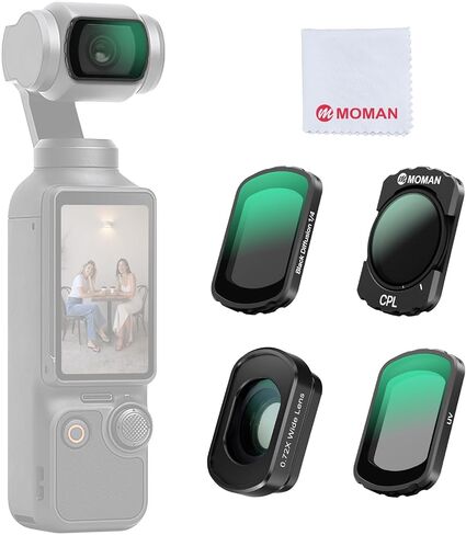 Moman Magnetic ND CPL Filter Kit Compatible with DJI Osmo Pocket 3 Pocket 4, Black Mist Wide Angle Lens UV ND8 Natural Night Filters for Cinematic Video & Vlog Shooting in Kuwait
