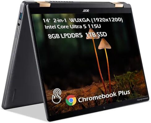 acer Chromebook Touchscreen Laptop Plus Spin 514- Intel Core i5-1334U- 14inch FHD IPS Display 2in1-8GB RAM -512GB SSD -Gaming Chrome Tablet- Backlit Keyboard- Students School Kids- 2025 in Saudi Arabia