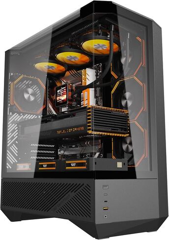 darkFlash DY460 ATX Full Tower PC Case, 4 ARGB Fans, High Airflow,Black in Saudi Arabia