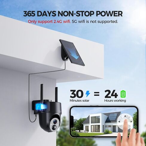 Solar Security Cameras Wireless Outdoor, 2K 360° View WiFi 3MP Security Cam in Saudi Arabia