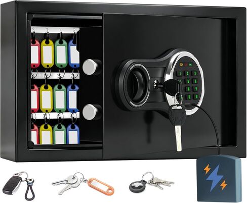 72 Keys Sturdy Key Lock Box Wall Mount with Code & 72 Colorful Key Tags in Kuwait