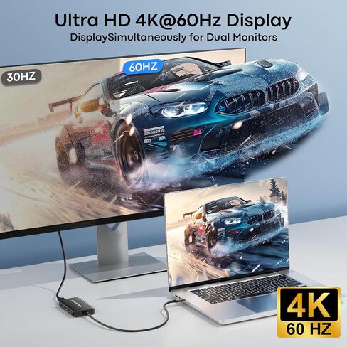 6-in-1 USB C Hub, Type C to Dual HDMI Adapter 4K@60Hz in Saudi Arabia