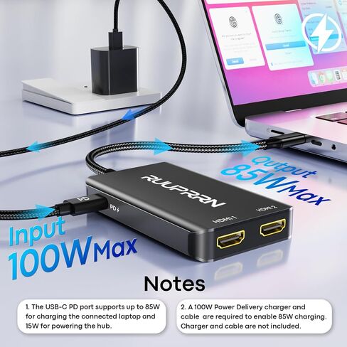 6-in-1 USB C Hub, Type C to Dual HDMI Adapter 4K@60Hz in Saudi Arabia