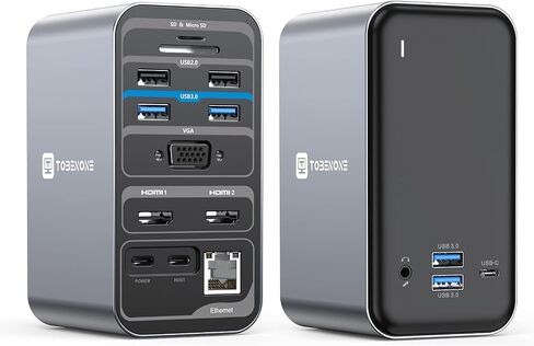 TobenONE USB C Laptop Docking Station Dual Monitor Plug and Play 7 USB Port in Saudi Arabia