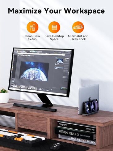 Laptop Docking Station Stand Dual 4K Monitor: QUUGE USB C Docking Station Dual Monitor for Laptop, 2 HDMI (Single 4K@120Hz), 2 USB3.0 Ports, 100W PD, RJ45 Ethernet, Universal Laptop Stand USB C Dock in Saudi Arabia