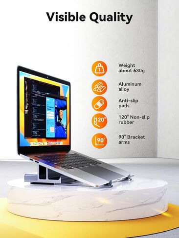 Laptop Docking Station Stand Dual 4K Monitor: QUUGE USB C Docking Station Dual Monitor for Laptop, 2 HDMI (Single 4K@120Hz), 2 USB3.0 Ports, 100W PD, RJ45 Ethernet, Universal Laptop Stand USB C Dock in Saudi Arabia