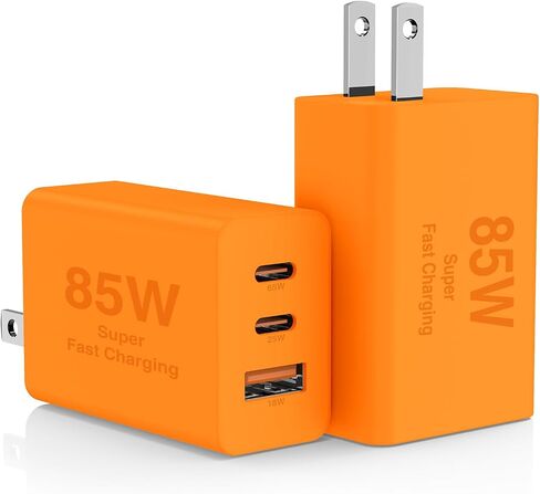2Pack 85W USB C Wall Charger Block, 3-Port USB C Charging Adapter 100W Type C Super Fast Charging Power Plug Cube for MacBook Pro/Air,i-Pad Pro,i-Phone 17/16/15, Galaxy S25,and More-Black​ in Saudi Arabia