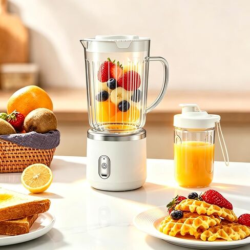 Personal Smoothie Blender, 20000RPM Compact Blender for Shakes with 2 Portable 24oz Cups, Dual-Serve Juicer for Juices, Nutritious Recipes, Kitchen Countertop in Saudi Arabia
