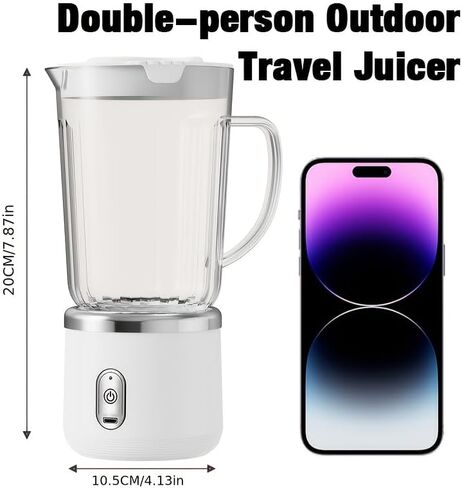 Personal Smoothie Blender, 20000RPM Compact Blender for Shakes with 2 Portable 24oz Cups, Dual-Serve Juicer for Juices, Nutritious Recipes, Kitchen Countertop in Saudi Arabia