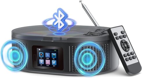 DESOBRY, Boombox CD Player Portable with Bluetooth TX/RX Modes and FM Radio in Kuwait