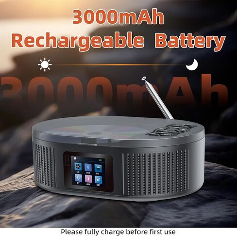 DESOBRY, Boombox CD Player Portable with Bluetooth TX/RX Modes and FM Radio in Kuwait