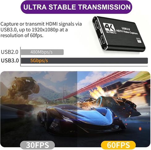 4K HD Video Capture Card for Game Streaming, Camera, TV Box in Saudi Arabia