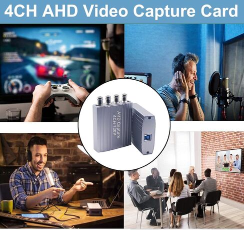 AHD Video Capture Card, 4CH 720P 30FPS Recording USB Output AHD Input Video Recording,Easy Operation, No Driver Needed, Live Streaming in Saudi Arabia