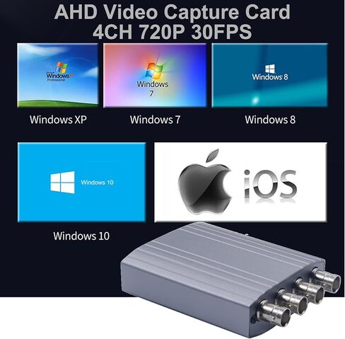 AHD Video Capture Card, 4CH 720P 30FPS Recording USB Output AHD Input Video Recording,Easy Operation, No Driver Needed, Live Streaming in Saudi Arabia