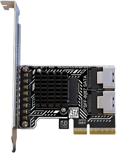 Gen3 2 X SFF-8087 Storage Expansion Card, 8 Drive 6Gbps Internal Adapter with Heatsink for NAS Upgrade Projects in Saudi Arabia