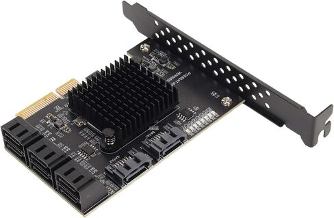Jiawu 8 Port Card PCIE to 3.0 Expansion Board, Hot Swappable Boot System Disk Controller with Large Heat Sink, Support NAS in Saudi Arabia