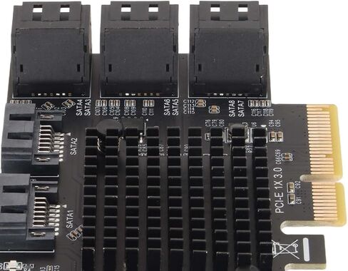 Jiawu 8 Port Card PCIE to 3.0 Expansion Board, Hot Swappable Boot System Disk Controller with Large Heat Sink, Support NAS in Saudi Arabia