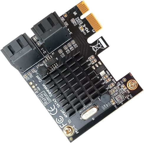 PCI-e X1 to SATA 3.0 Expansion Card 4 Port Controller Adapter Data Power Cable in Saudi Arabia