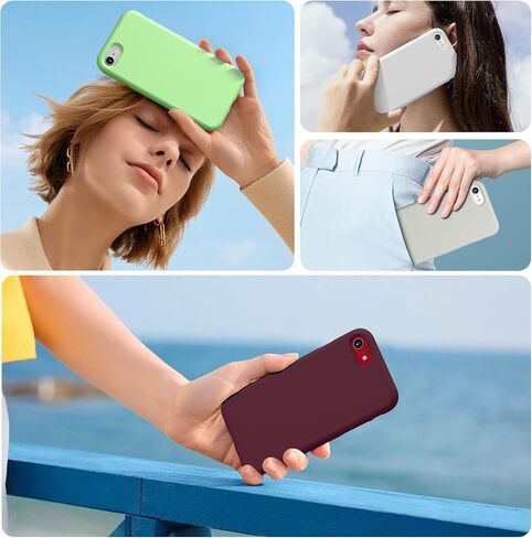 CellEver Heavy-Duty Silicone Case for iPhone SE 2022 (3rd Gen)/iPhone SE 2020 (2nd Gen)/iPhone 8/7 - Military Drop Protection, Elevated Screen & Camera Protection, Scratch-Free Interior, Wine in Saudi Arabia
