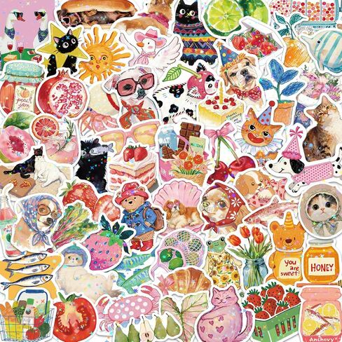 200PCS Vintage Aesthetic Stickers Pack Cute Scrapbook Stickers Holographic Journaling Scrapbooking Supplies Accessories in Saudi Arabia