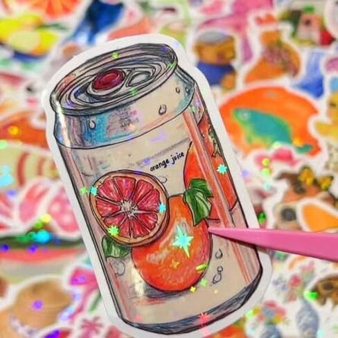 200PCS Vintage Aesthetic Stickers Pack Cute Scrapbook Stickers Holographic Journaling Scrapbooking Supplies Accessories in Saudi Arabia