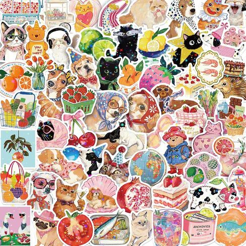 200PCS Vintage Aesthetic Stickers Pack Cute Scrapbook Stickers Holographic Journaling Scrapbooking Supplies Accessories in Saudi Arabia