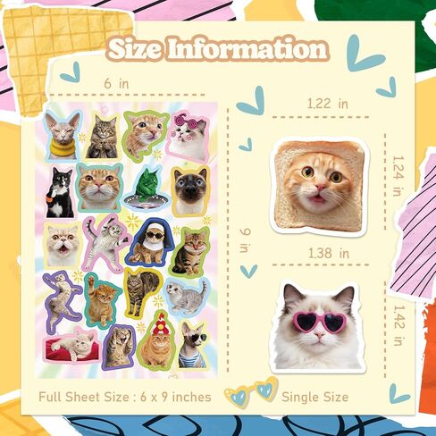 200 Funny Cat Meme Stickers – Cute Waterproof Vinyl Decals for Laptops, Guitars, Suitcases, and More, Perfect for Adults, Kids, Teens, Boys, and Girls in Saudi Arabia
