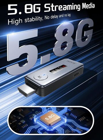 2027 جهاز إرسال واستقبال HDMI لاسلكي جديد 360 قدم/110 متر، مدخل فك تشفير 4K، إخراج 1080 بكسل مع شاشة LED، طقم موسع لاسلكي محمول 2.4 جيجا/5.8 جيجا للكمبيوتر/الكمبيوتر المحمول/صندوق التلفزيون/جهاز العرض للمراقبة in Kuwait