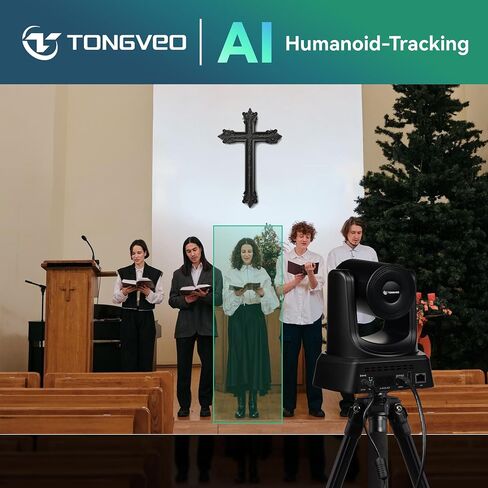 TONGVEO AI Auto-Tracking PTZ Conference Camera System with Bluetooth Microphones, 3X Optical Zoom USB3.0 1080P 60fps, 93° Wide-Angle All-in-One Video Conference Solution for Church & Office in Kuwait