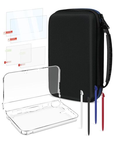 4-in-1 Accessories Kit for Nintendo 3DS XL/LL – Carrying Case, Clear Hard Shell, 4 Stylus Pens & 2 Sets of Screen Protectors - Full Protection Bundle Compatible with 3DS LL/XL Console in Saudi Arabia