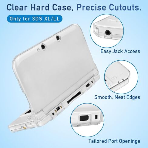 4-in-1 Accessories Kit for Nintendo 3DS XL/LL – Carrying Case, Clear Hard Shell, 4 Stylus Pens & 2 Sets of Screen Protectors - Full Protection Bundle Compatible with 3DS LL/XL Console in Saudi Arabia