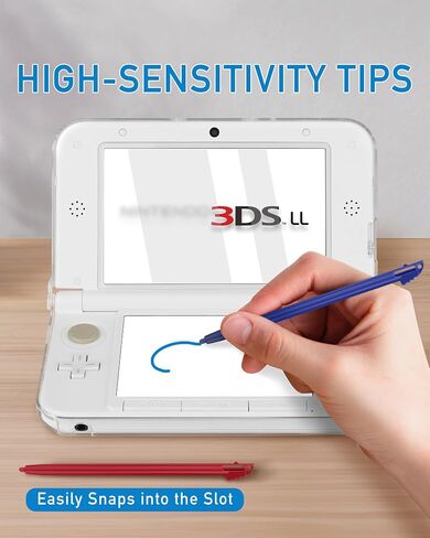 4-in-1 Accessories Kit for Nintendo 3DS XL/LL – Carrying Case, Clear Hard Shell, 4 Stylus Pens & 2 Sets of Screen Protectors - Full Protection Bundle Compatible with 3DS LL/XL Console in Saudi Arabia