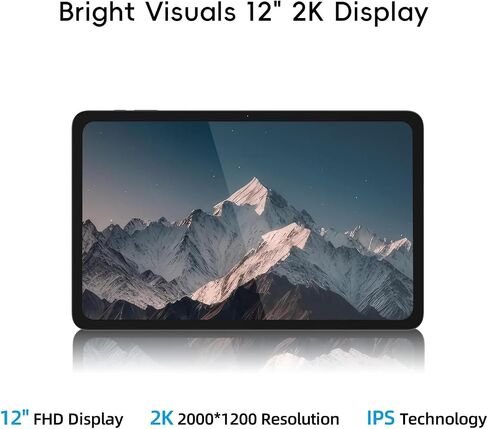 2-in-1 Laptop/Tablet, 12" 2K FHD IPS Touchscreen, 12GB RAM 256GB SSD in Kuwait