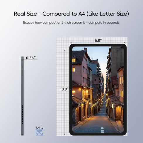 2-in-1 Laptop/Tablet, 12" 2K FHD IPS Touchscreen, 12GB RAM 256GB SSD in Kuwait