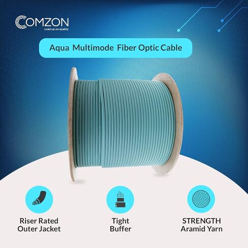 COMZON 6 Strand Fiber Optic Cable, OM3 Multimode, Aqua, 1000ft Spool in Saudi Arabia