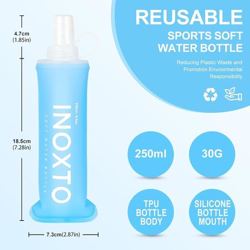 INOXTO Running Hydration Vest ,Lightweight Insulated Pack with 250ml Soft Flask Daypack for Hiking Trail Running Cycling Race Marathon for Women Men (Black, Standard) in Saudi Arabia