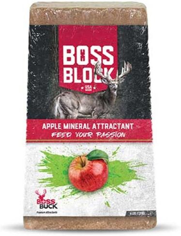 BOSS Buck Boss Block Roasted Soybean Flavored 4lb Mineral Deer Attractant | Fast-Acting Powerful Long-Lasting Mineral Food Block for Deer in Saudi Arabia