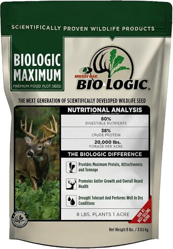 Biologic New Zealand Maximum Deer Food Plot Seed, Annual Forage with 100% New Zealand Brassicas, Rapid Growth, Massive Antler Growth & Deer Health, 9 lb Bag Plants 1 Acre in Saudi Arabia