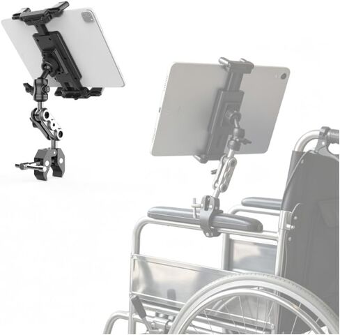 2026 Phone and Tablet Holder Mount for Pride Mobility Jazzy Carbon 27 2025-2026, Aluminum Arm 360° Rotation Adjustment Wheelchair Handle in Kuwait