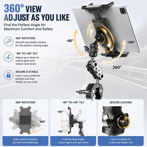 2026 Phone and Tablet Holder Mount for Pride Mobility Jazzy Carbon 27 2025-2026, Aluminum Arm 360° Rotation Adjustment Wheelchair Handle in Kuwait